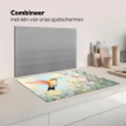 Kolibrie - Illustratie - Kleurrijk Inductie beschermer vinyl 3mm klein -wsfeer7_website