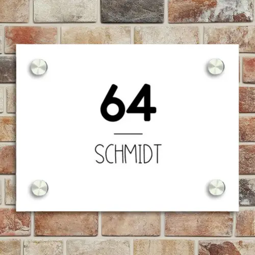 Wit vlak - Modern Naambord Rechthoek middel -sfeer3