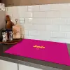 Smile - Stippen - Geel - Smiley - Roze Inductie beschermer vinyl 3mm klein -sfeer3