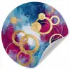 Cirkels - Goud - Abstract Wandcirkel behangsticker klein -3d