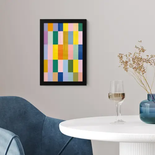 Stroken - Blauw - Patroon - Abstract fotolijst zwart zonder passe partout klein -sfeer4
