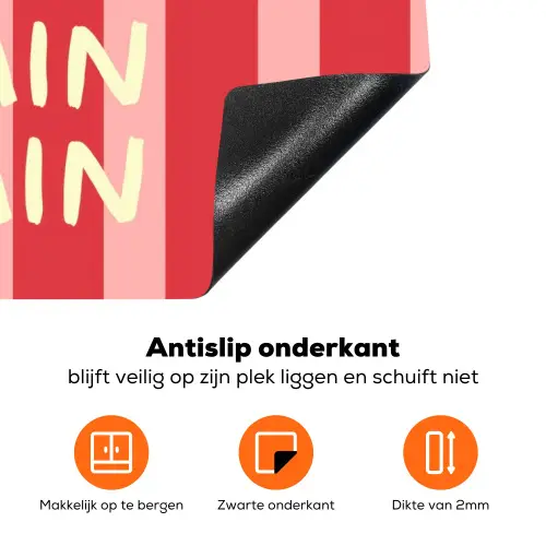 Strepen - Rood - Try again Inductie beschermer vinyl 3mm klein -zzzzzzz-td-onderkant