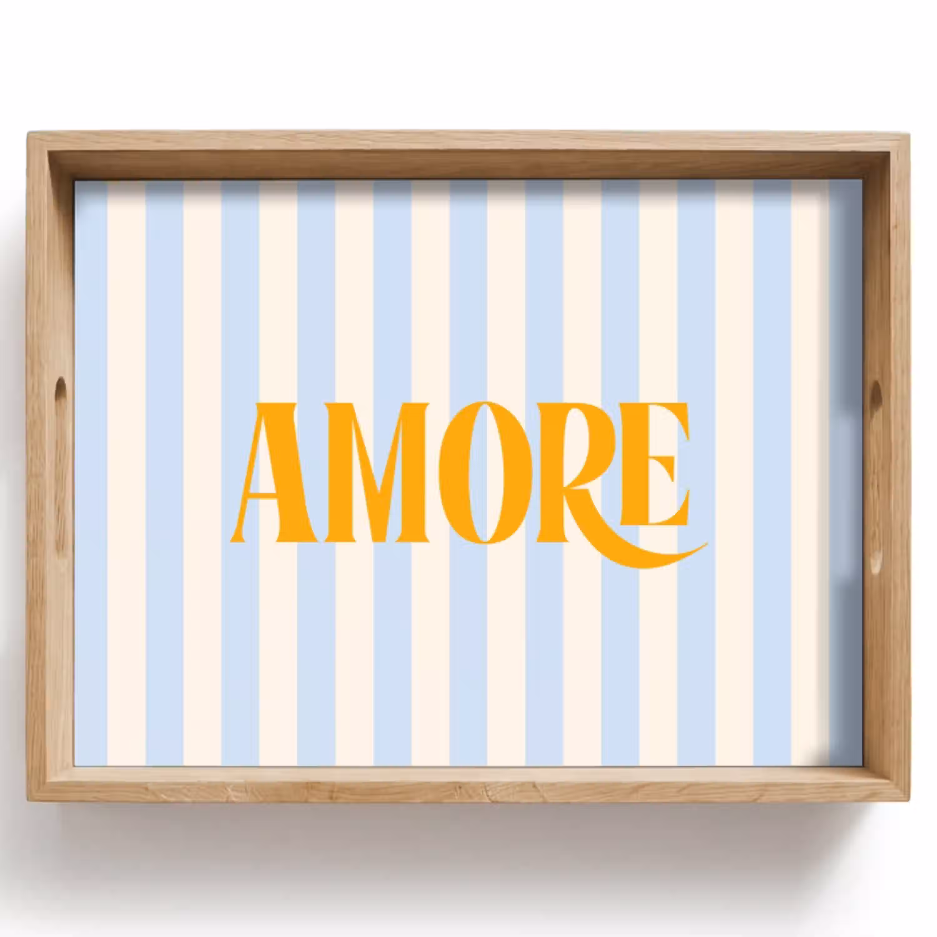 Oranje - Blauw - Strepen - Amore Dienblad Rechthoek middel -z3d_shopping