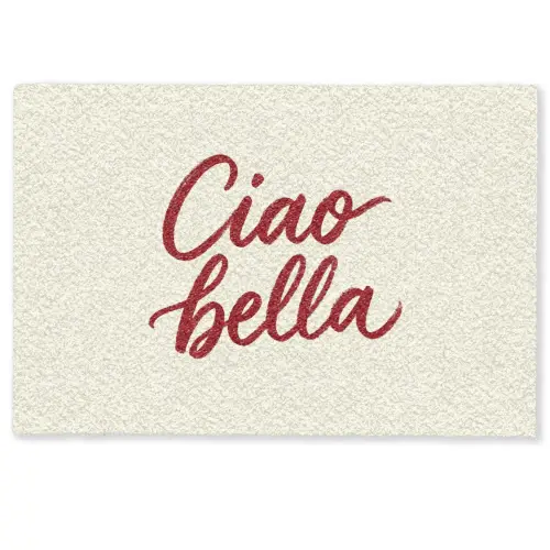 Ciao bella - Rood - Wit - Minimalistisch Deurmat klein -zkaufland3d