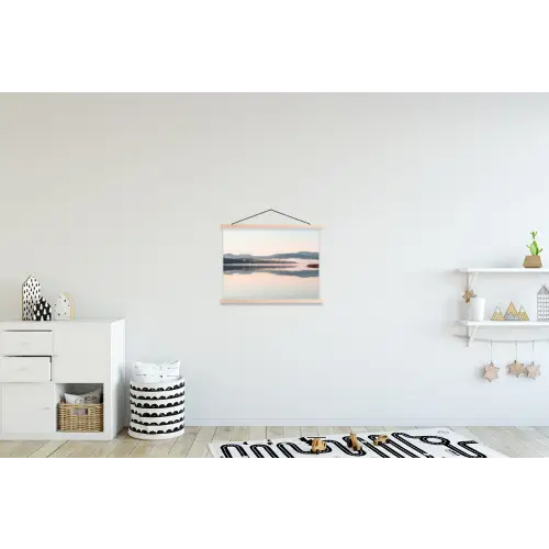Water - Bomen - Mistlaag textielposter latten blank klein -kinderkamer
