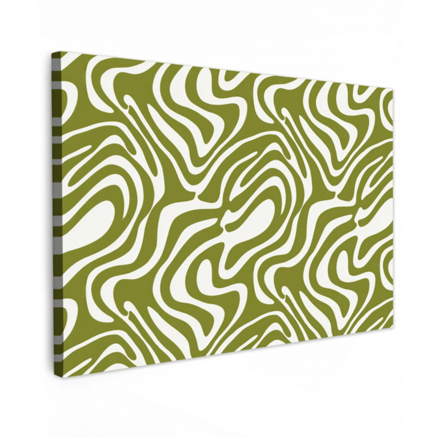 Lijnpatroon - Groen - Organisch canvas 2cm klein 34 -z3d