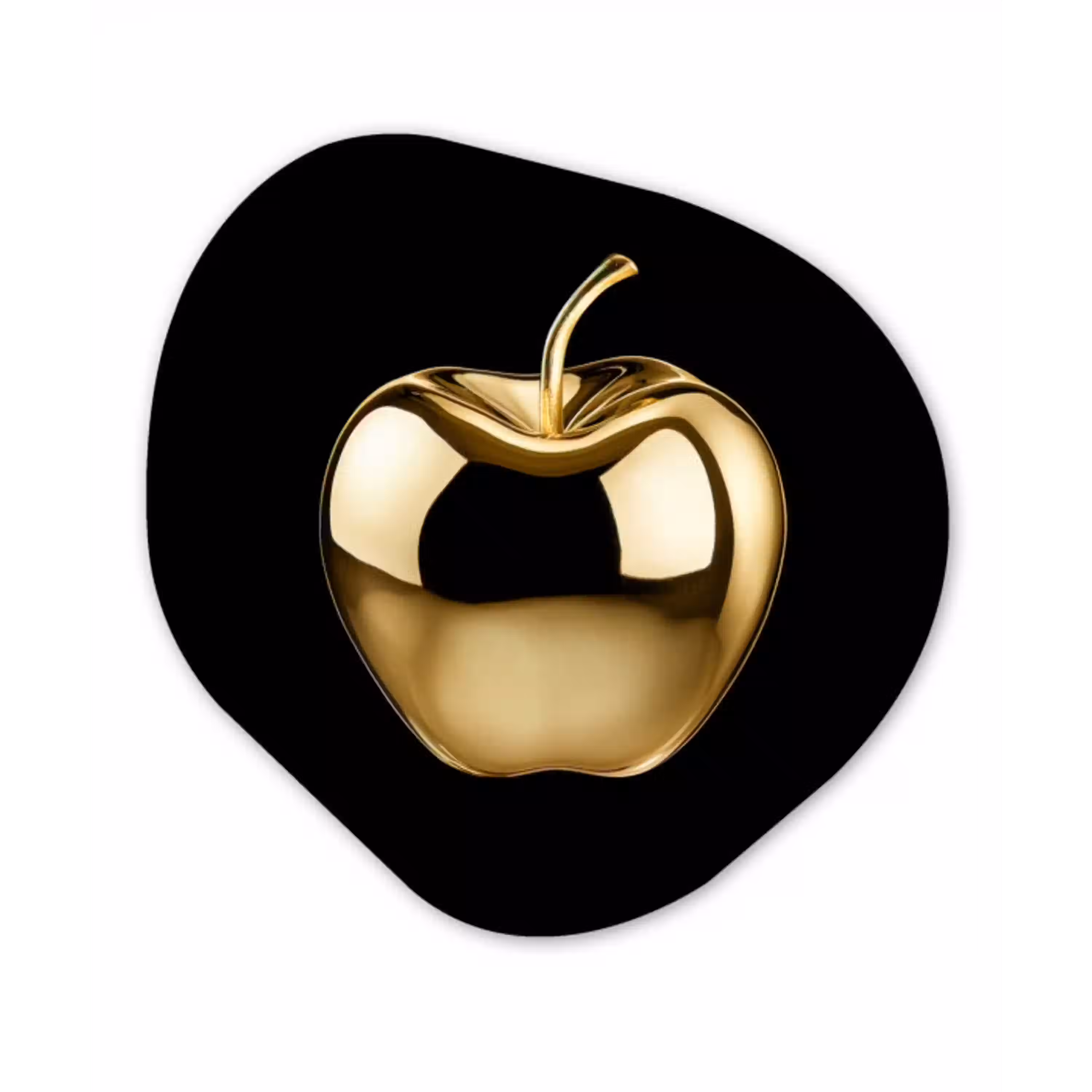 Appel - Goud - Chrome - Zwart Wandcirkel Organisch Forex 3mm klein -3d