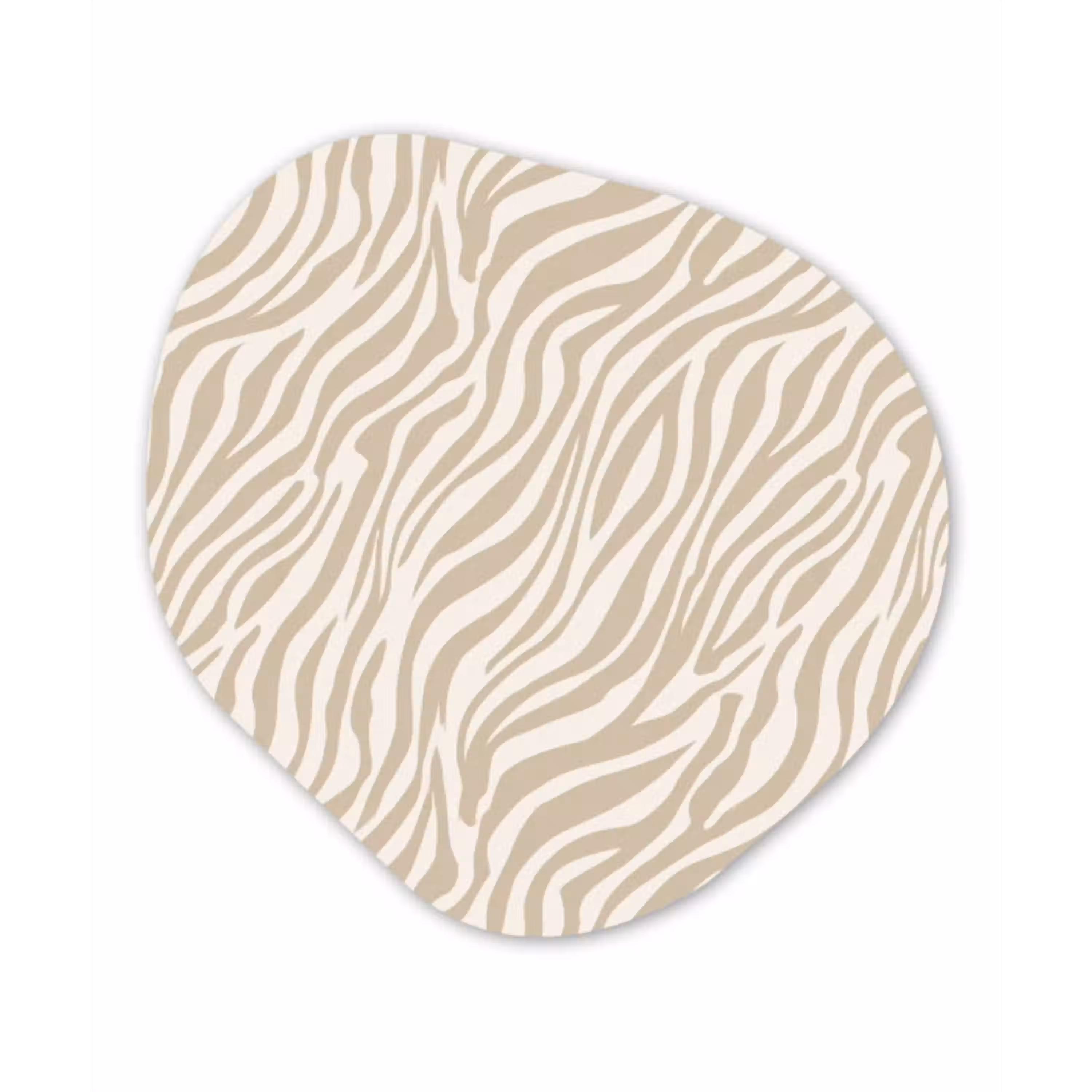 Zebra - Patroon - Beige Wandcirkel Organisch Forex 3mm klein 629 -3d