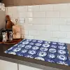 Borden - Floraal - Blauw Inductie beschermer vinyl 3mm klein 276 -sfeer3