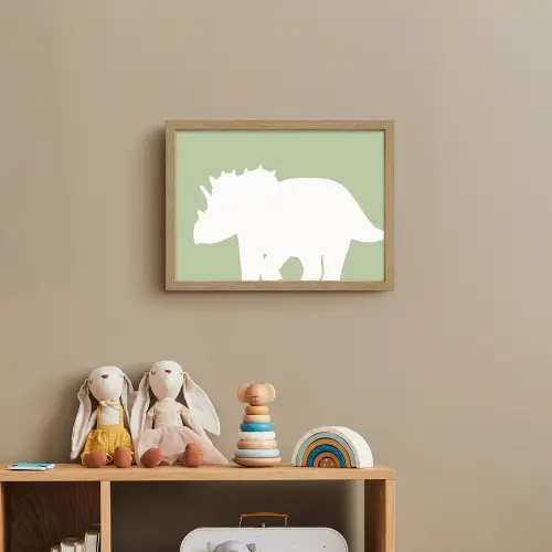 Dino - Triceratops - Dinosaurus - Groen Light Box met batterij (Wandlamp kind) middel -sfeer2_kind