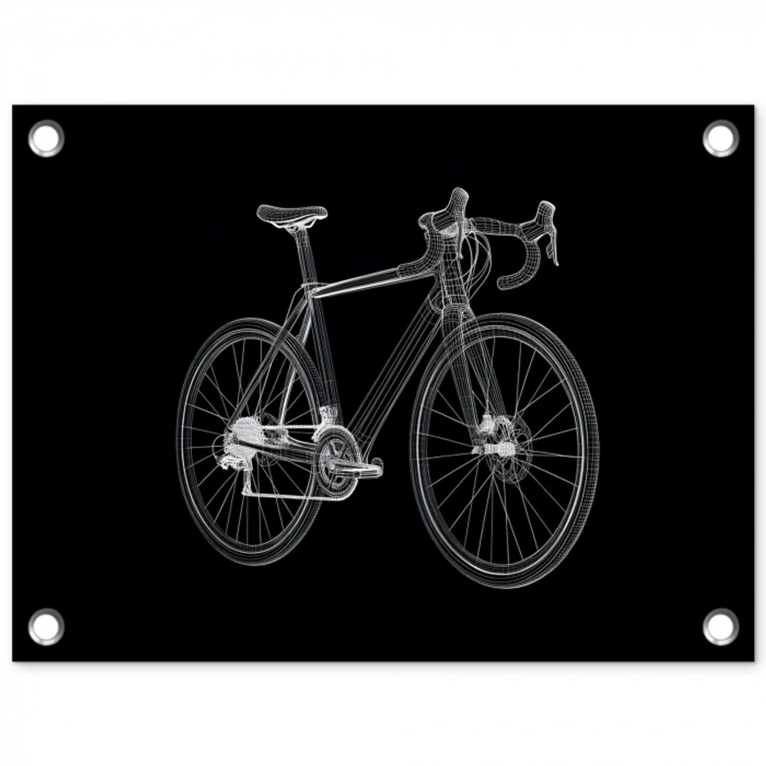 Lijnen - Illustratie - Wit tuinposter los doek klein -3d