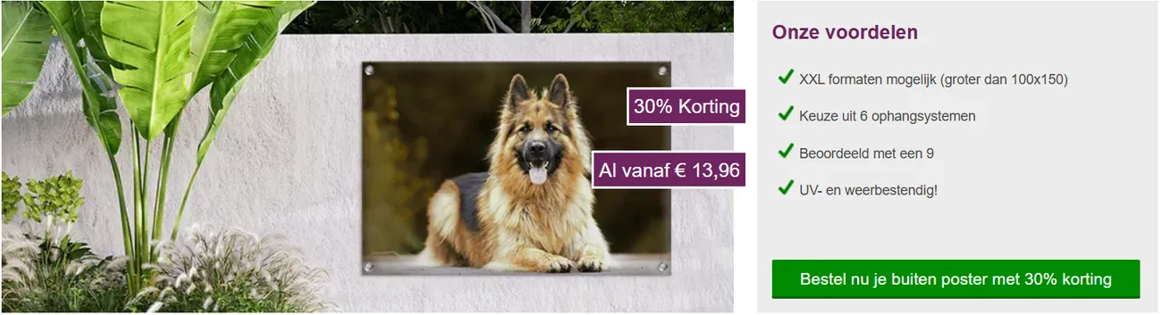 Canvasdoek buiten ophangen banner