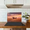 Groep olifanten - Open vlakte - Zon keuken achterwand spatscherm klein -sfeer2