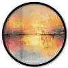 Modern - Abstract - Goud - Roze Fotolijst rond zonder passe partout klein -3d