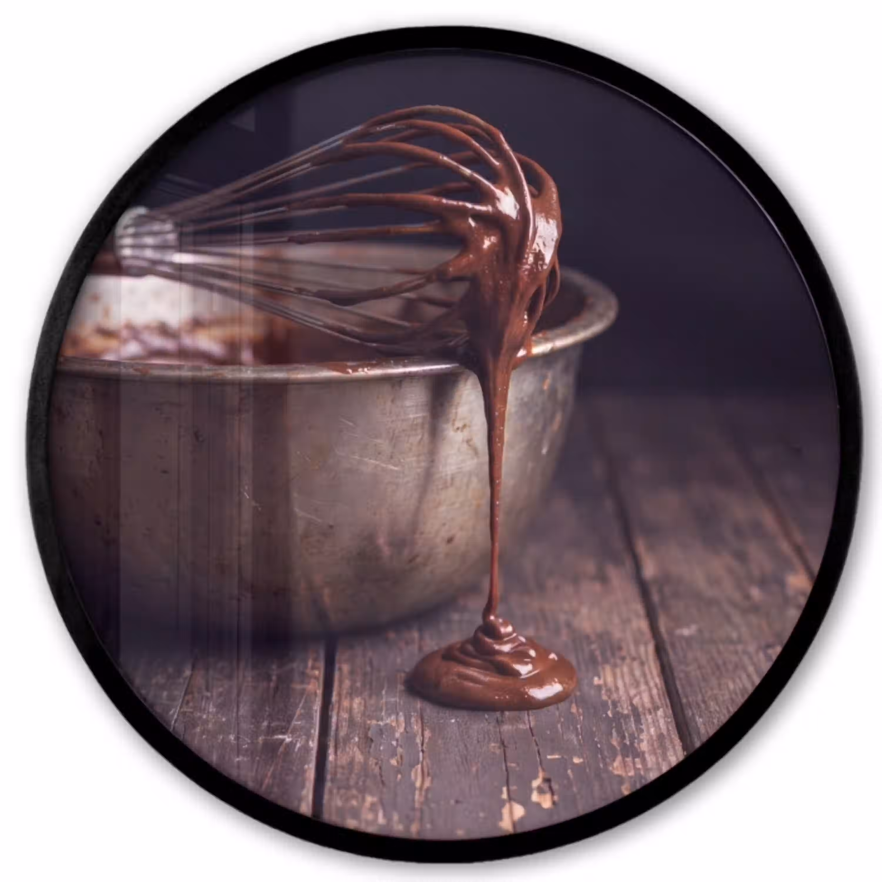 Chocolade - Beslag - Eten Fotolijst rond zonder passe partout klein -3d