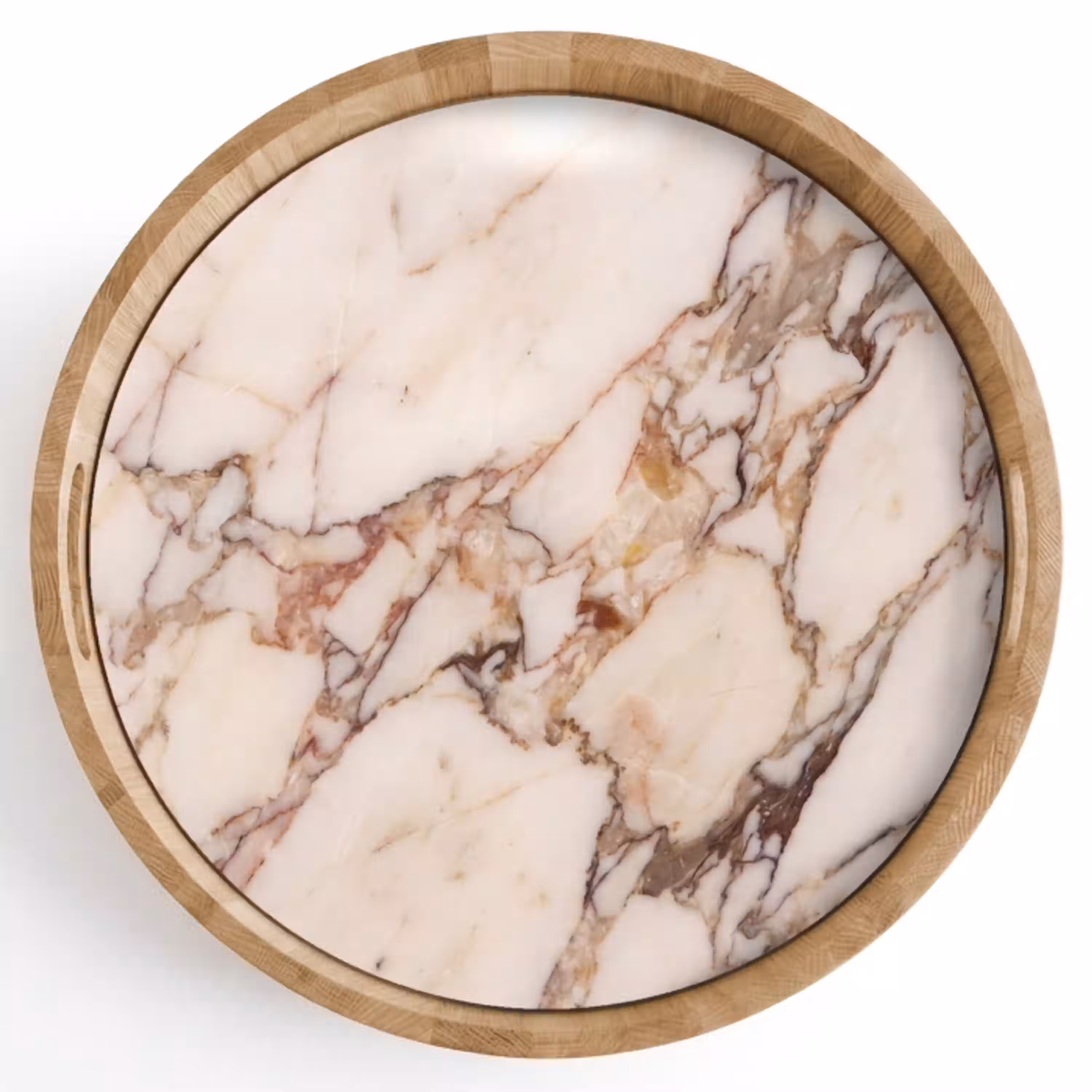 Textuur - Gesteente - Aderen - Abstract - Wit Dienblad Rond middel -z3d_shopping