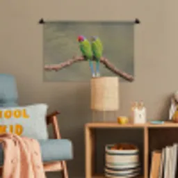 Papagaai - Tak - Natuur - Kleurrijk Wandkleed katoen klein -wsfeer4_kind