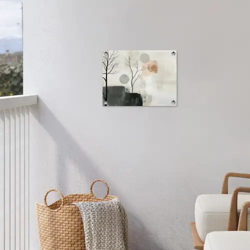 Wabi sabi - Beige - Plant tuinposter los doek klein -sfeer8