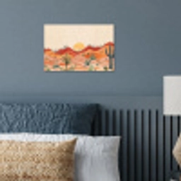 Landschap - Heuvels - Zonsondergang poster papier klein -sfeer2