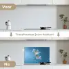 Lelies - Blauw - Glazen keuken achterwand spatscherm klein -voor_na_NL