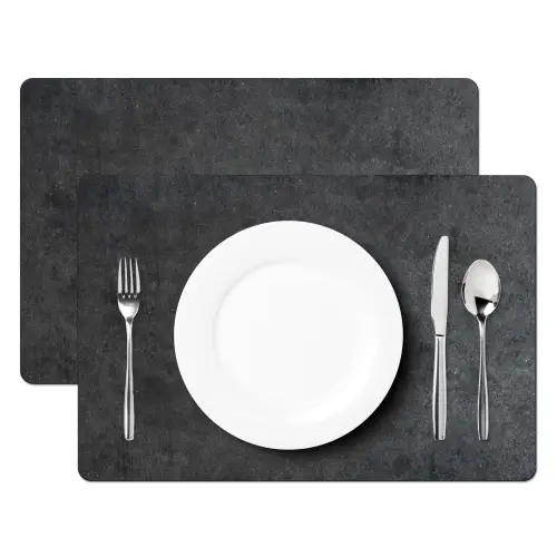 Industrieel - Leisteen - Grijs - Structuur - Beton Placemat vinyl groot -zzsfeer2_Kitchenyeah-website