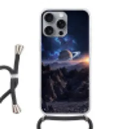 Fantasy - Kosmos - Landschap Hoesje iPhone 16 Pro Max met koord klein -3d