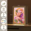 Vrouw - Abstract - Cirkel - Bloemen Light Box met kabel (Tafellamp) klein -USP_NL