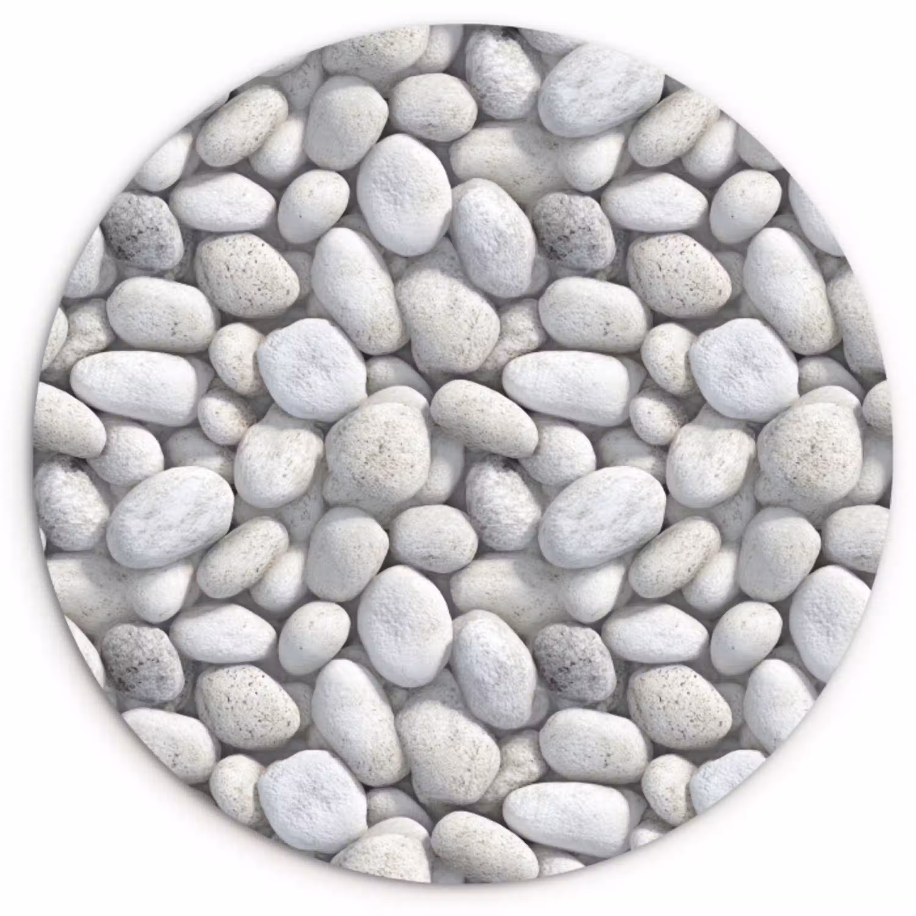Steentjes - Grijs - Ovaal Wandcirkel kunststof plaat 5mm dik klein 188 -3d