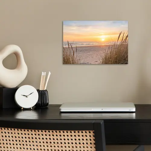 Zonsondergang - Duinen - Zee poster papier klein -sfeer1