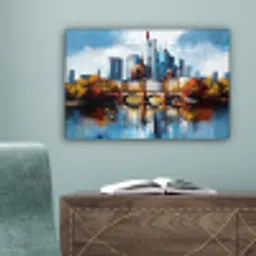 Bomen Frankfurt- Stad - Skyline - Brug canvas 2cm klein -sfeer4
