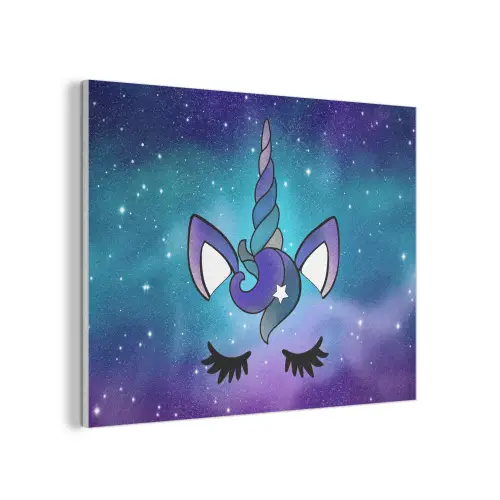 Eenhoorn - Sterrenhemel - Ster - Blauw PET vilt klein -3d