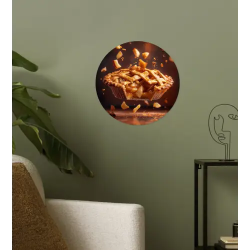 Appel - Taart - Warm - Eten Wandcirkel behangsticker klein -sfeer2