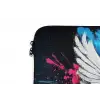 Vleugels - Verfspatten - Kleurrijk laptophoes neopreen klein -detail