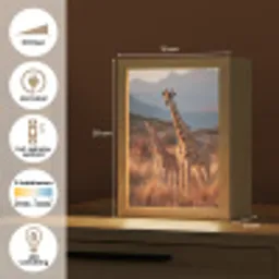Giraffen - Hoog gras - Acaciabomen Light Box met kabel (Tafellamp) klein -USP_NL