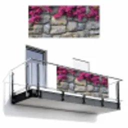 Bougainvillea - Stenen Muur - Roze Balkonbeschermer Duitsland klein -3d