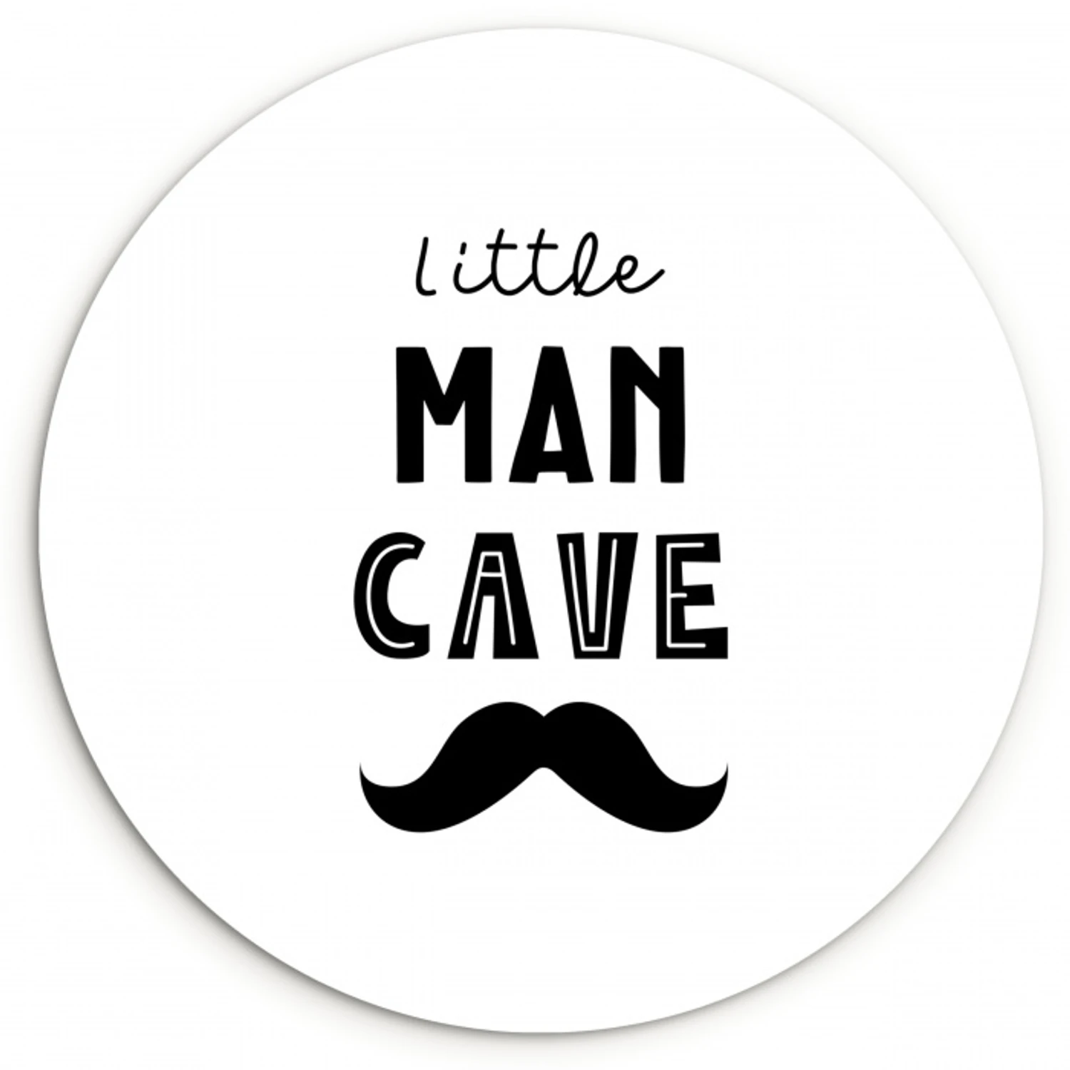 Quotes - Little man cave - Spreuken - Jongens - Kind Wandcirkel kunststof plaat 5mm dik klein -3d