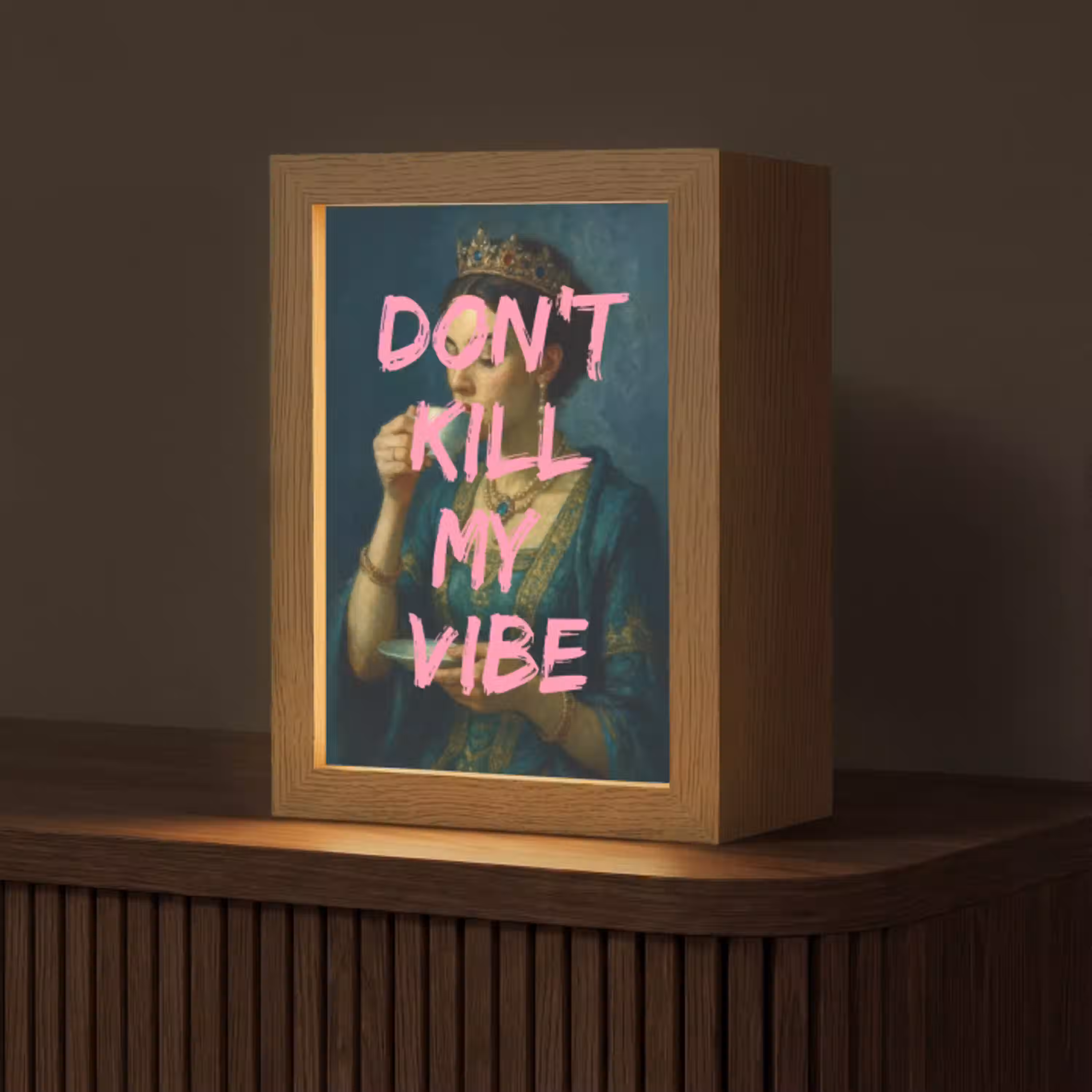 Vrouw - Portret - Kroon Light Box met kabel (Tafellamp) klein -z3d_website