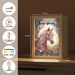 Paard - Natuur - Bloemen - Vlinders - Bos Light Box met kabel (Kinderlampje) klein -USP_NL
