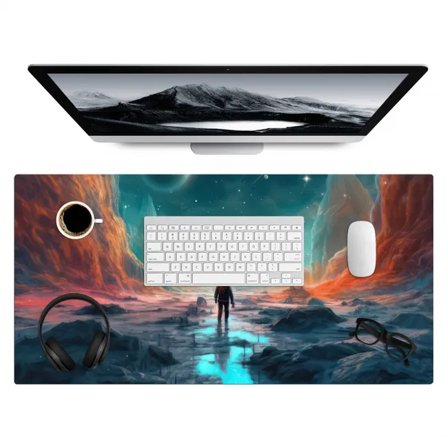 bergen-ruimte-planeten-astronaut Muismat XXL klein -3d