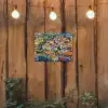 Dorp - Heuvels - Landschap - Bomen tuinposter los doek klein -sfeer1