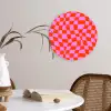 Blokken - Roze - Rood - Patroon Wandcirkel plexiglas klein 852 -sfeer4