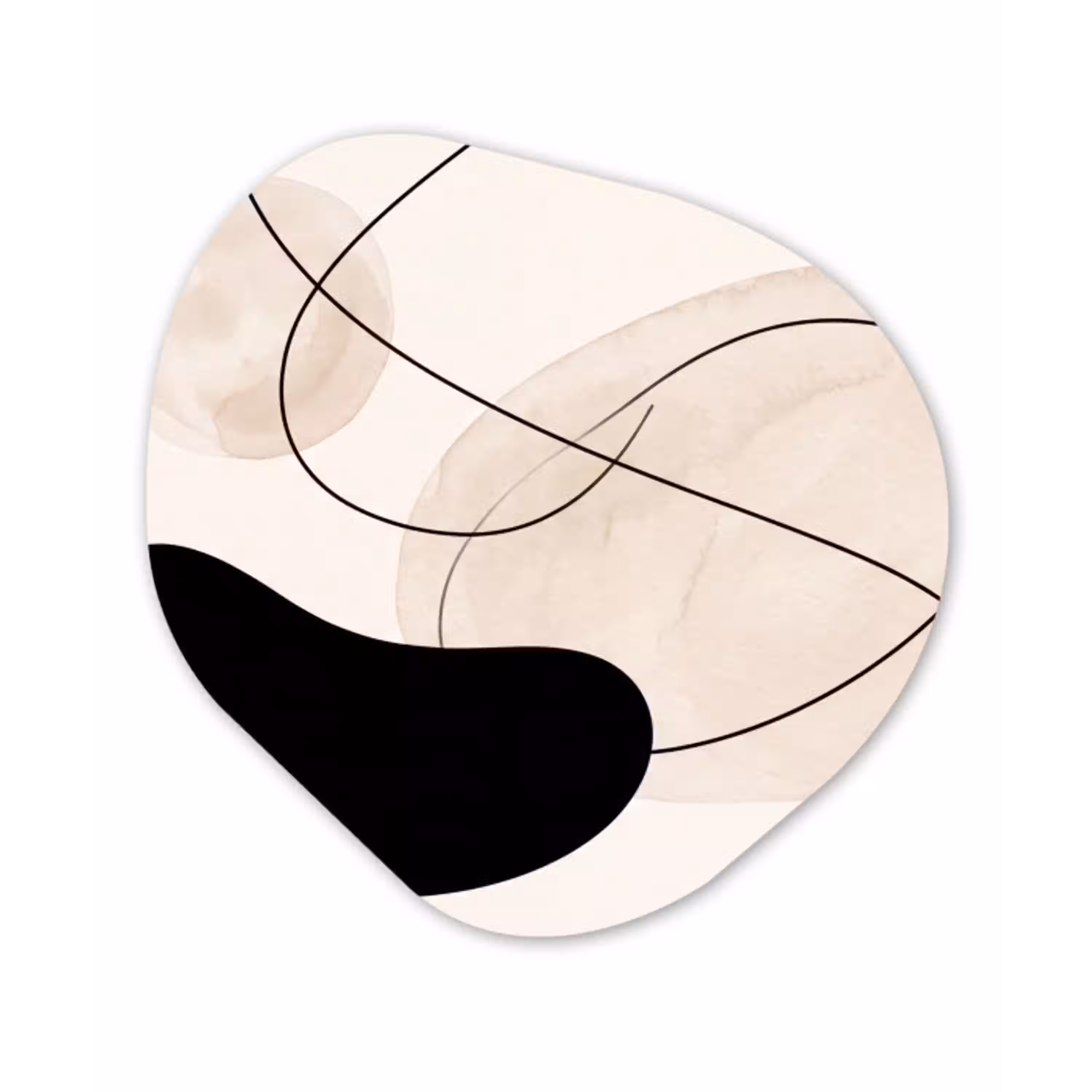 Abstract - Vormen - Kunst Wandcirkel Organisch Forex 3mm klein -3d