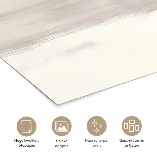 Vormen - Penseelstreken - Abstract - Goud poster papier klein -closeup_NL