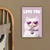 Kat - Love - Paars - Valentijn canvas 2cm klein -sfeer3