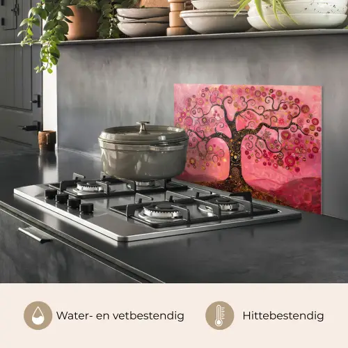 Boom - Levensboom - Roze - Goud keuken achterwand spatscherm klein -usp_NL