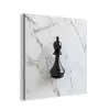 Schaakstuk - Loper - Zwart - Marmer aluminium wit klein -3d