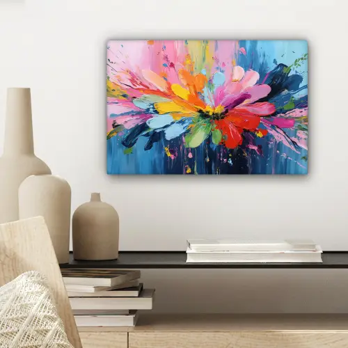 Kleuruitbarsting - Expressieve sfeer - Bloem canvas 2cm klein -sfeer6