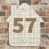 Beige raster - Traditioneel Naambord Huisje klein -sfeer6