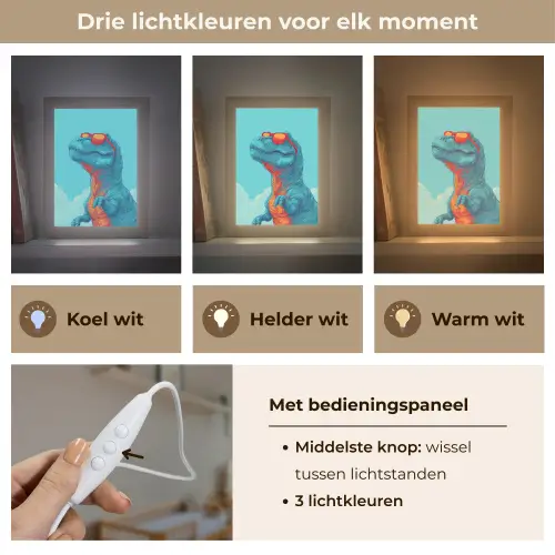 T-Rex - Blauw - Wolken - Zonnebril Light Box met kabel klein -USP_lichtkleurNL