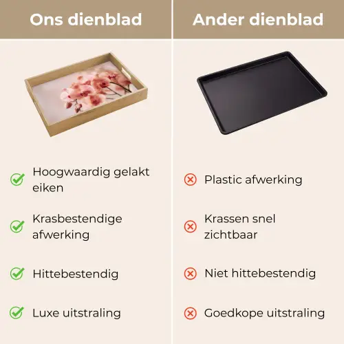 Orchidee - Bloemen - Roze - Bloemblaadjes Dienblad Rechthoek middel -USP_VergelijkingNL